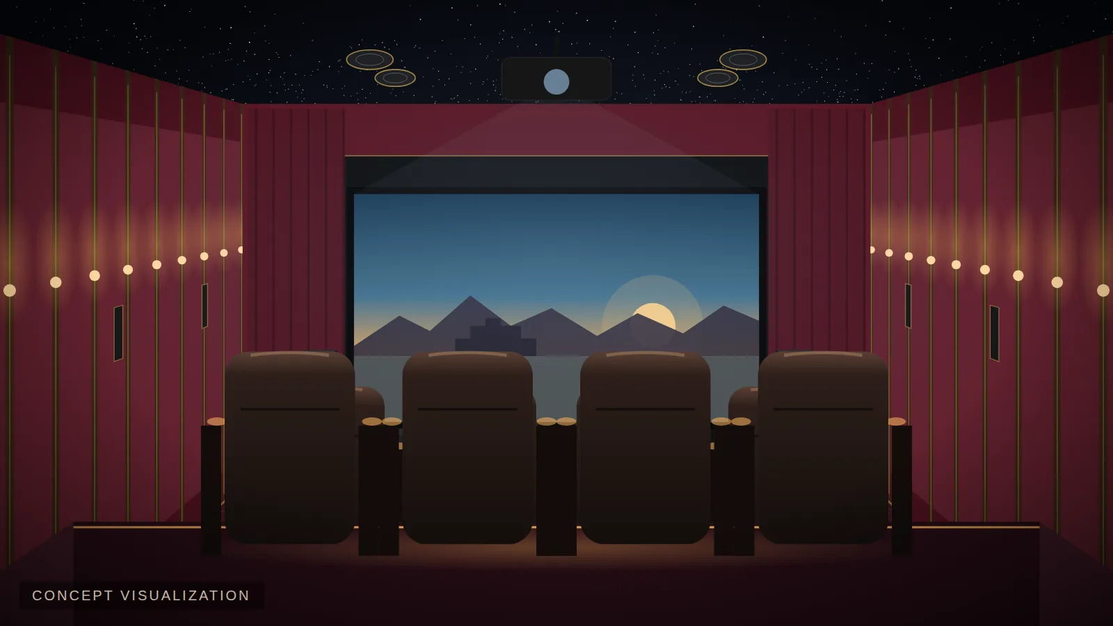 Luxury home cinema designed by EVORA Cinemas, Udaipur